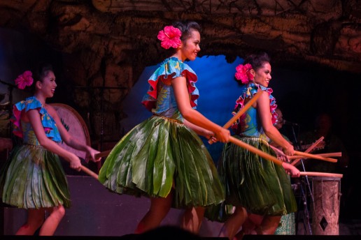 Hula dancers at the Drums of the Pacific Luau, Maui