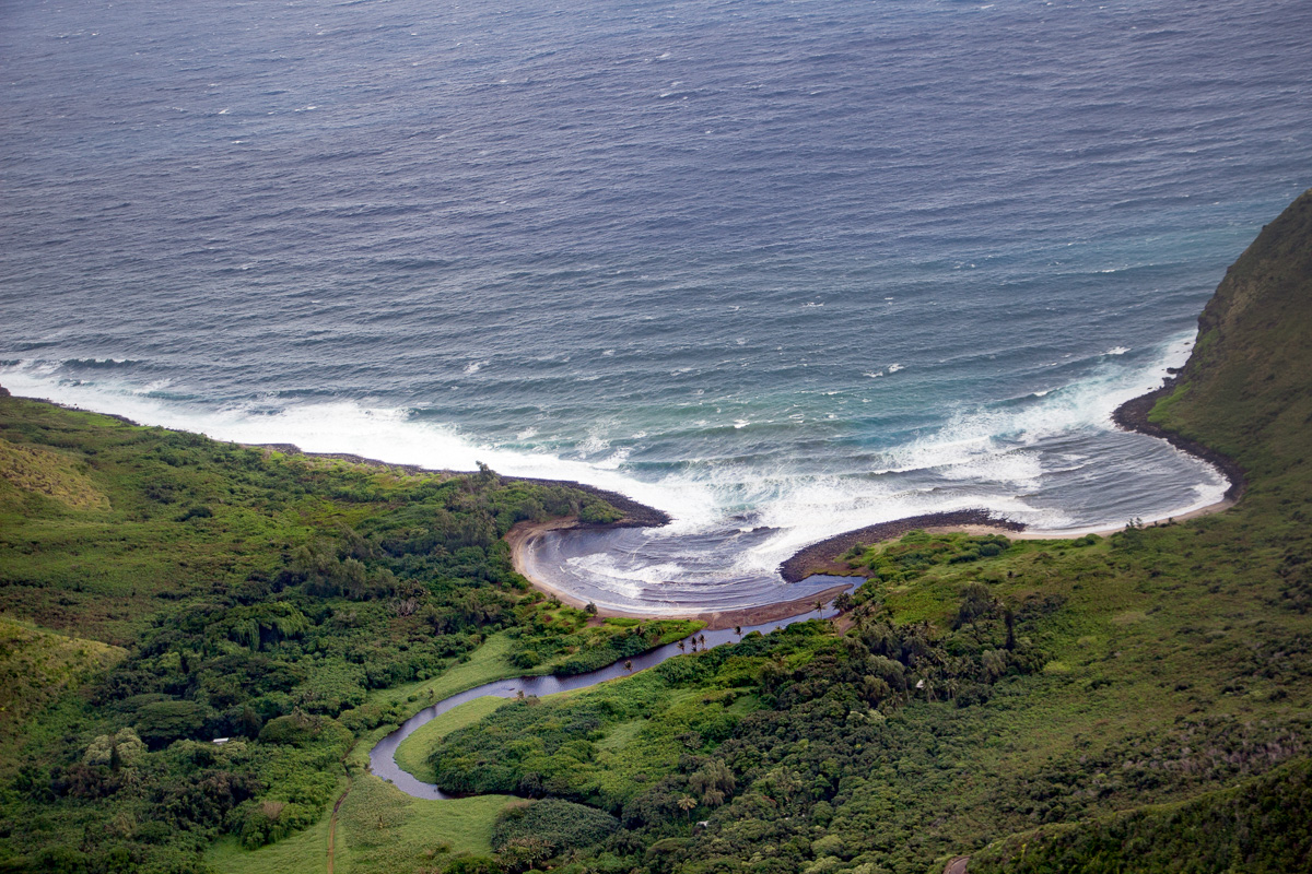 Sunshine Helicopters over Halawa Bay, Molokai