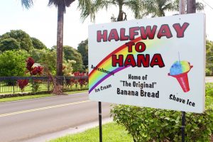 Halfway to Hana Sign banana bread